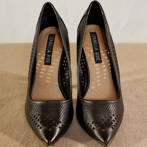 Brand New Izabella Rue Black Cut Out Pointed Toe H - Picture 2 of 5
